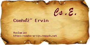 Csehó Ervin névjegykártya